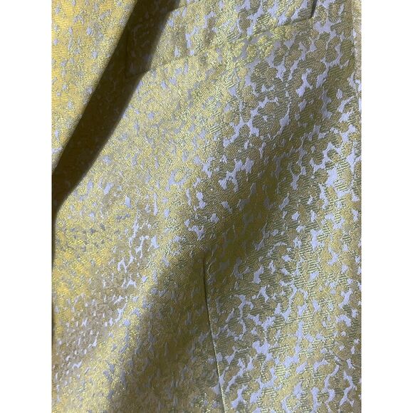 AKRIS PUNTO Yellow Jacquard One Button Blazer 10 Retail $1590 - Picture 10 of 14
